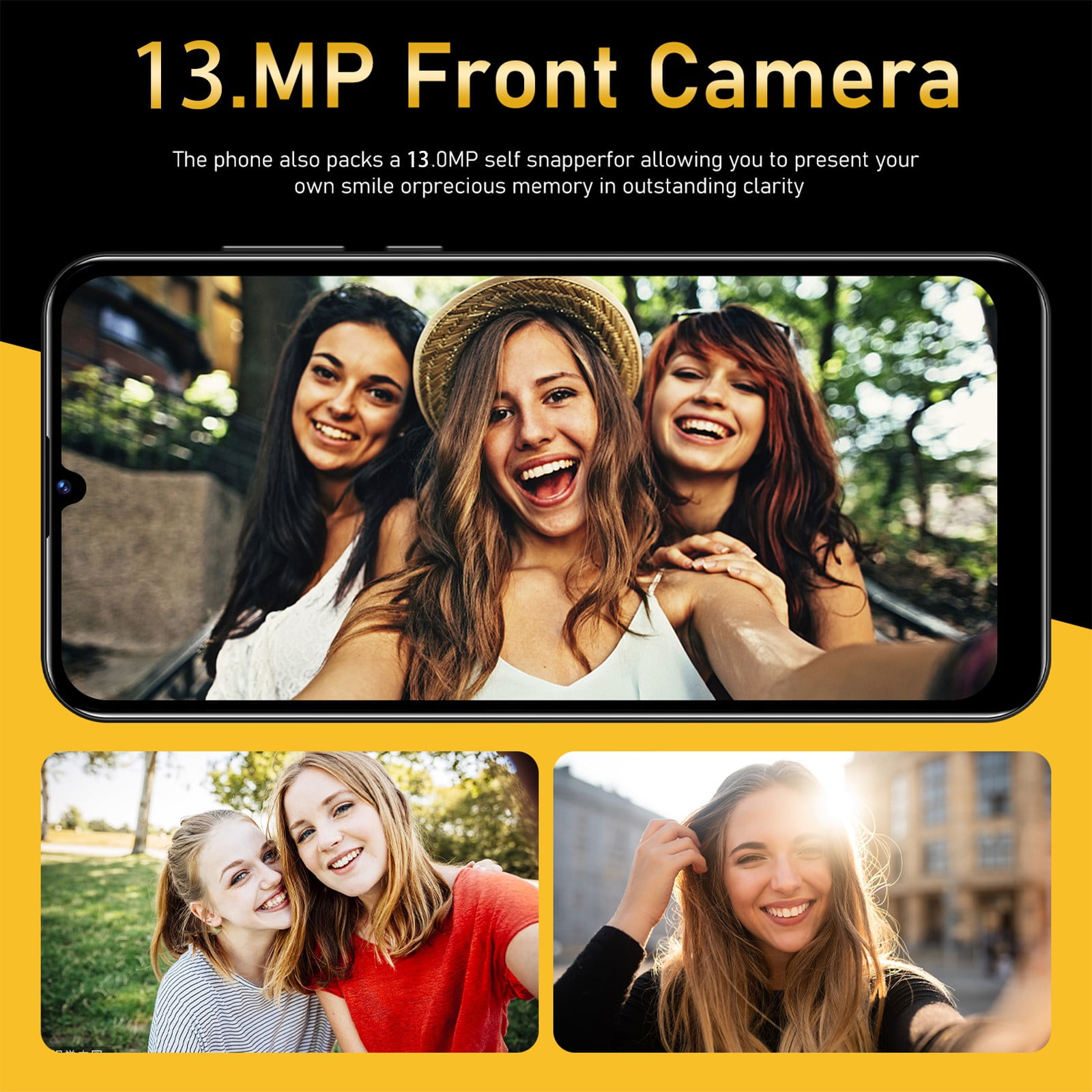 FYTPOV Android Phone, Smart Phone 8GB 6.5 Inch Screen Mobile Phone Sim Facial Unlock Game Music Phone Android System Smartphones, Cell Phones Unlocked