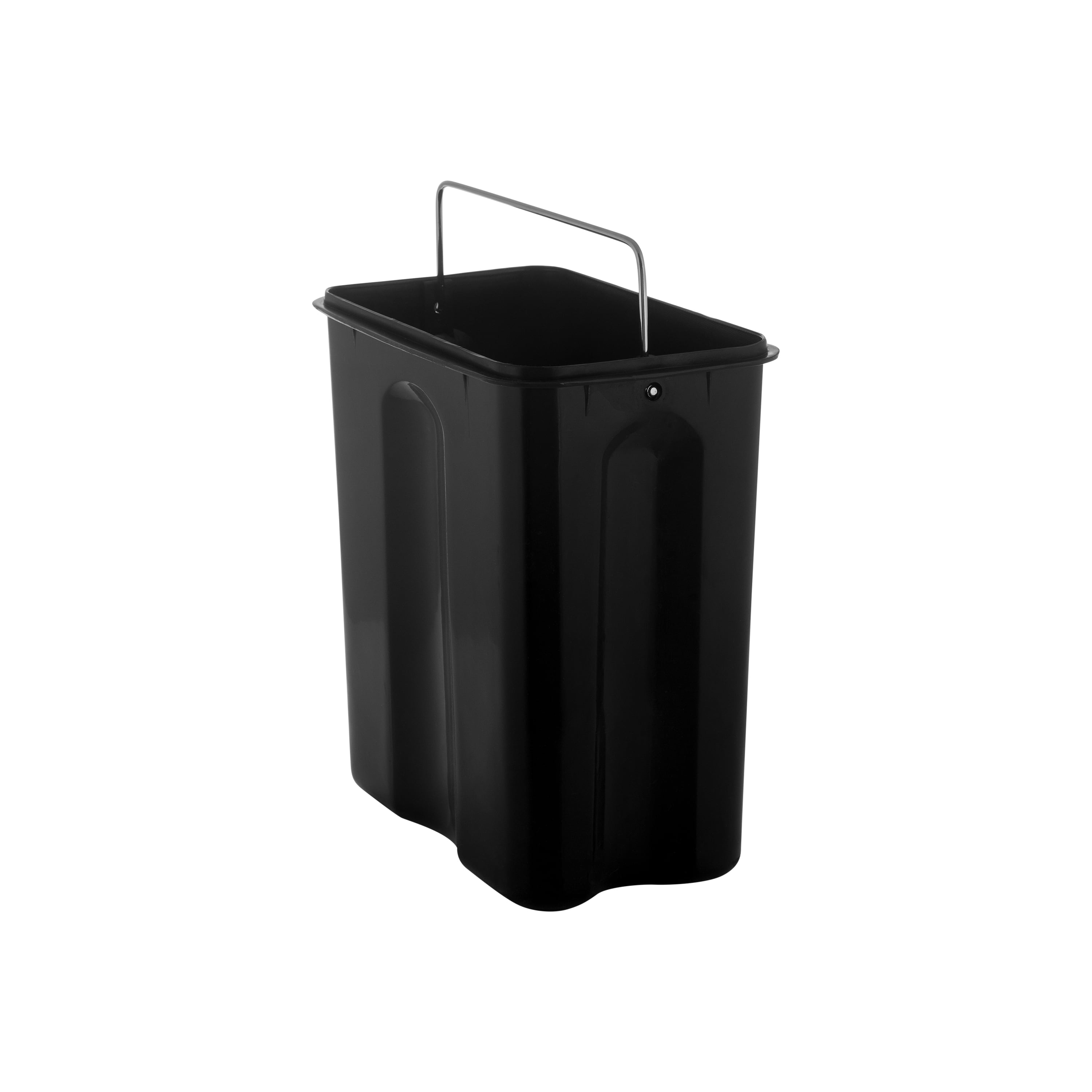 Simplify 2 Pack Slim Rectangular 5 Liter Pedal Iron Wastebasket with Soft Close Lid in Black