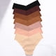 thumbnail image 3 of Gibobby Panty Microfibra con Encaje Ropa interior seda hielo sin costuras con cintura en forma V encaje ondulado sólido informal para mujer（Café， XL), 3 of 4