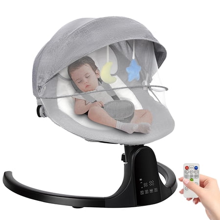 Automatic Baby Swing for Newborn Infants with 5 3 Seat Angles, Electric Infant Swing Newborn Swing for Baby Boy Girl, Portable Baby Rocker Swing, Baby Bouncer with 10 Lullabies, Remote Control C29