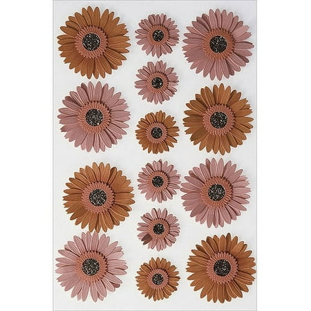 Martha Stewart Crafts Pink Dimensional Gerbera Daisy Stickers Dimensional Stickers