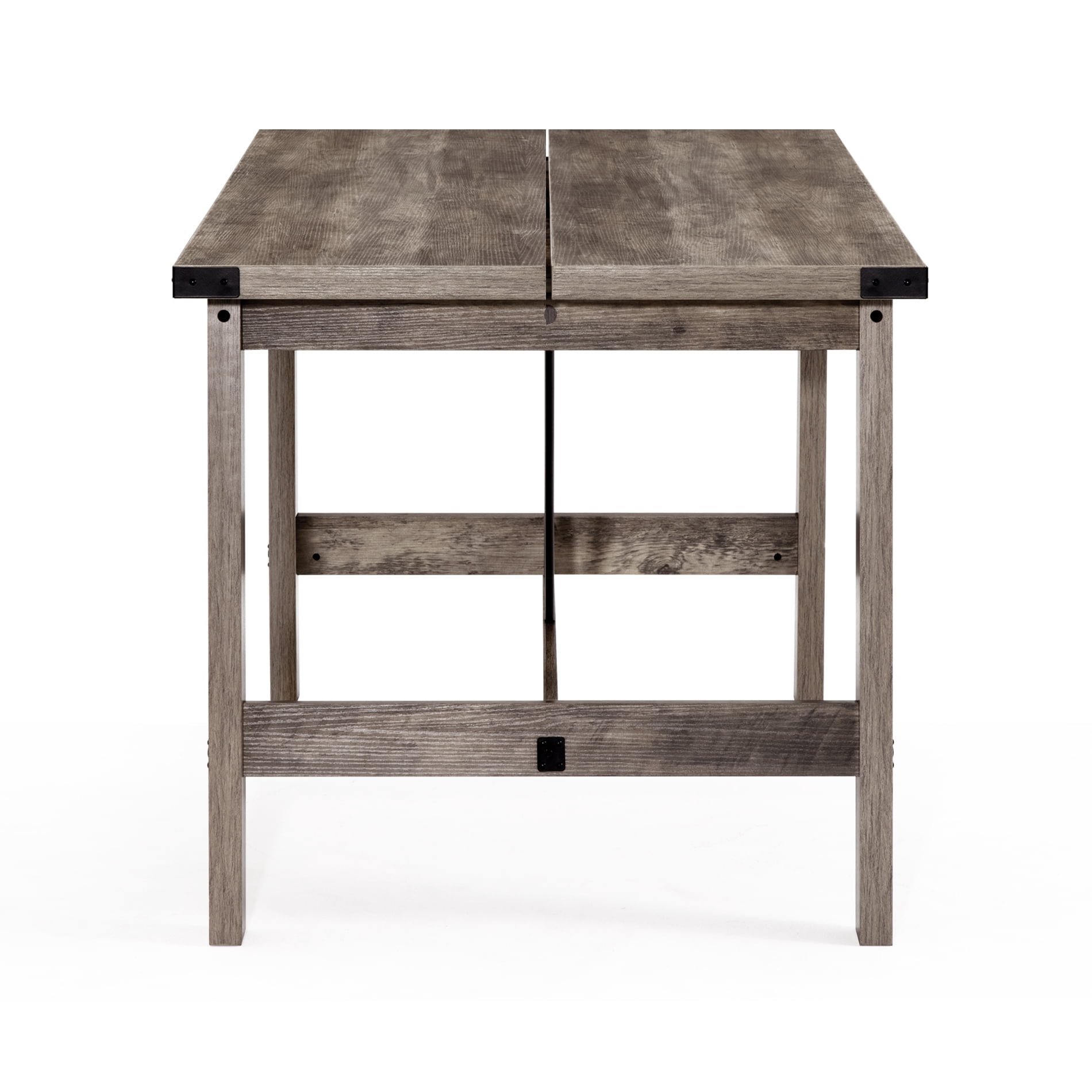 WAMPAT Rustic Grey Wood Dining Table, 6 Person Modern Kitchen Room Table