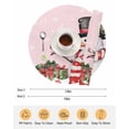 thumbnail image 6 of 13 Inch Round Placemats Set of 6, Pink Snowman Christmas Non Slip Heat Insulation PP Table Mats, Winter Snowflake Xmas Gifts Washable Place Mats for Kitchen Dining Party Table Decor, 6 of 7