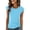 Light Blue1, variant on Kajonyu Women's Casual Short Sleeve Tops Drawstring Side Ruched T Shirt Soft Cotton Blend Relaxed Fit Blouse for Daily Wear Vacation S-XXL