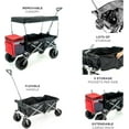 thumbnail image 6 of Creative Outdoor Foldable Wagon with Canopy and All Terrain Wheels, 150lbs Weight Capacity, Earth Black, 6 of 9