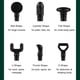 thumbnail image 4 of Pistola de Masaje Profesional con 6 Cabezales Intercambiables, Diseño Ergonómico, Batería Recargable de Larga Duración, Ideal para Aliviar Dolores Musculares y Relajación Post-Entrenamiento, Color, 4 of 6