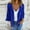 #249-Blue, variant on AUNVITO Stretchy Comfortable Women's 3/4 Sleeve Casual Jacket with Square Neck Casual Fit Spring Winter Coat