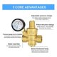 thumbnail image 5 of Water Pressure Regulator 1/2 Inch with Gauge, Hardness Brass, Adjustable Water Pressure Reducing Valve Water, 5 of 5