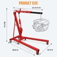 thumbnail image 4 of EDTara Grue Moteur pour Cerises, Capacité de 2 Tonnes avec 4 Positions Réglables, Design Pliable et Levage de 4400 Lbs, Mobile sur Roues pour Usage Industriel et Intensif, 4 of 7