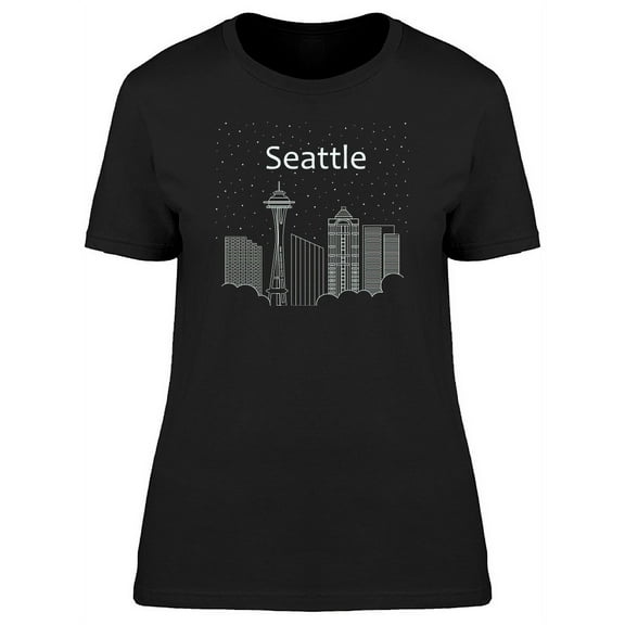 Starry Night In Seattle City T-Shirt Women -Image by Shutterstock, Female Large