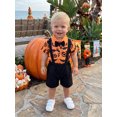 thumbnail image 4 of Lairauiy Infant Baby Boy Halloween Outfit 3 6 12 18 Months Short Sleeve Romper with Suspenders Shorts Clothes Set, 4 of 9