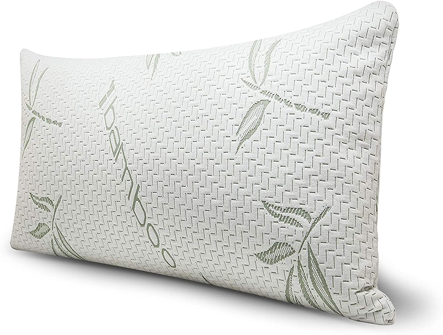 Set of 2 Bamboo Shredded Memory Foam Bed Pillows Hypoallergenic Cover Queen King
