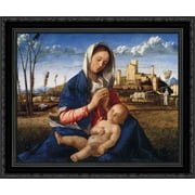 Virgin and Child 23x20 Black Ornate Wood Framed Canvas Art by Bellini, Giovanni
