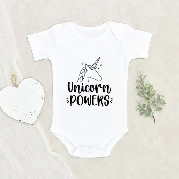 Newbabywishes - Unicorn Powers Baby Clothes for Girls - Gender Reveal Baby Clothing
