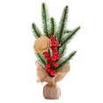 thumbnail image 2 of JingChun 9" Mini Christmas Tree Artificial Tabletop Tree with Pine Cone Berry Christmas Decor,Small Christmas Pine Tree for Home or office Xmas Holiday Decorations, 2 of 6