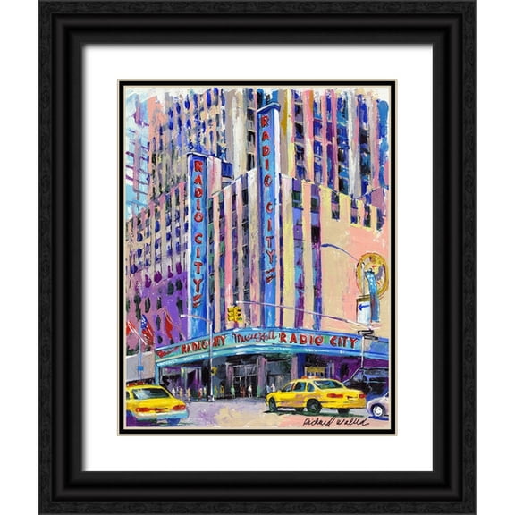 Wallich, Richard 12x14 Black Ornate Wood Framed with Double Matting Museum Art Print Titled - Radio City Music Hall