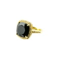 thumbnail image 2 of Cushion Cut Genuine Black Onyx Simulated Diamond Halo Ring Size 10, 2 of 6