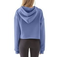 thumbnail image 4 of Hfyihgf Women's Oversized Cropped Hoodie Lightweight Long Sleeves Drawstring Sweatshirts Cute Pullover Casual Workout Crop Tops(Blue,M), 4 of 5