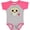 Baseball Heather and Hot Pink, variant on Inktastic DÃ­a De Los Muertos Skull with Flower Boys or Girls Baby Bodysuit