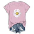 thumbnail image 4 of Pxiakgy Hot Sale!! Short Sleeve T Shirt for Women Trendy Sunmmer 2025 New Women's Spring Round Neck Flower Printed Loose Casual Short Sleeve T Shirt Pink L, 4 of 5