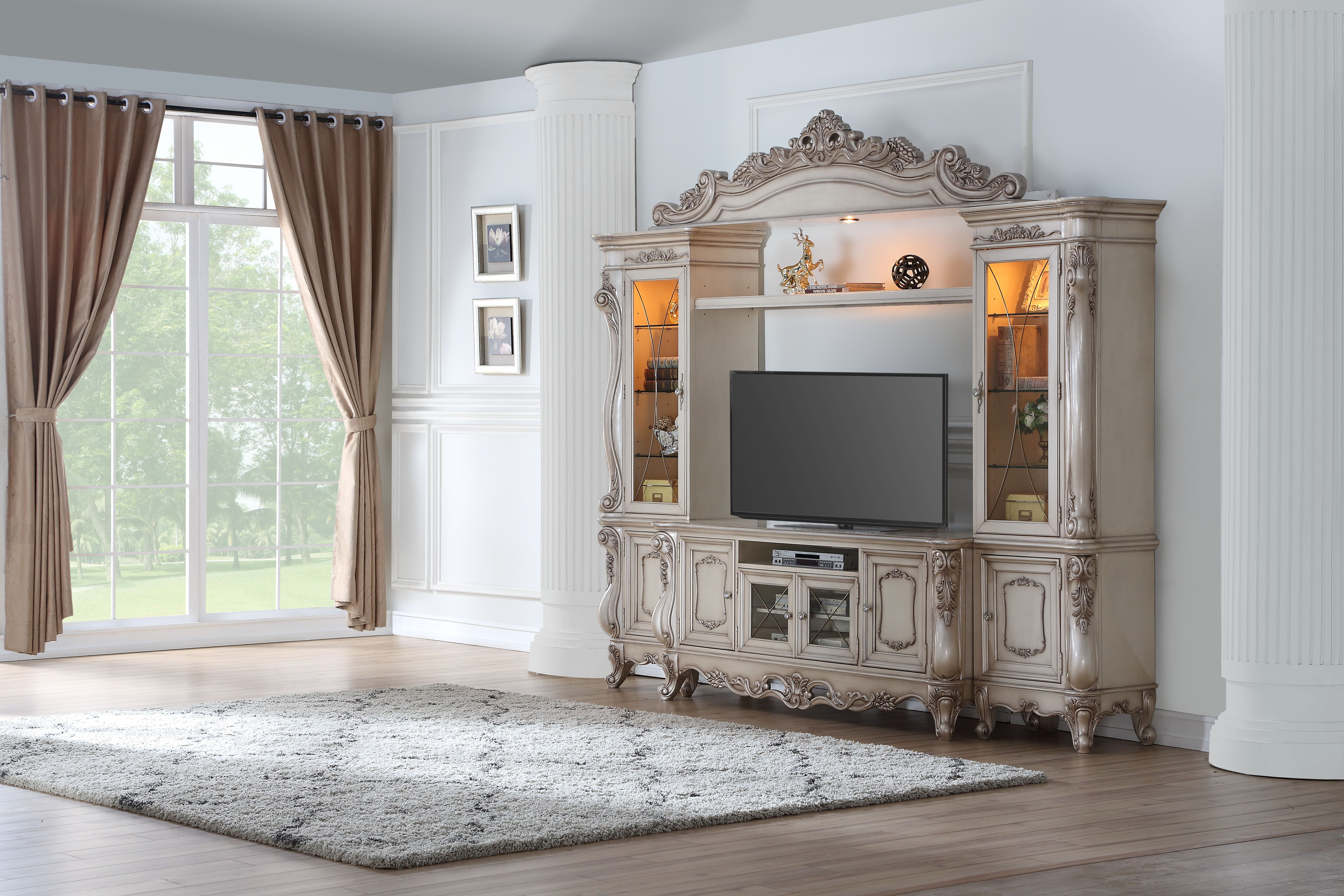 Acme Gorsedd Entertainment Center in Antique White