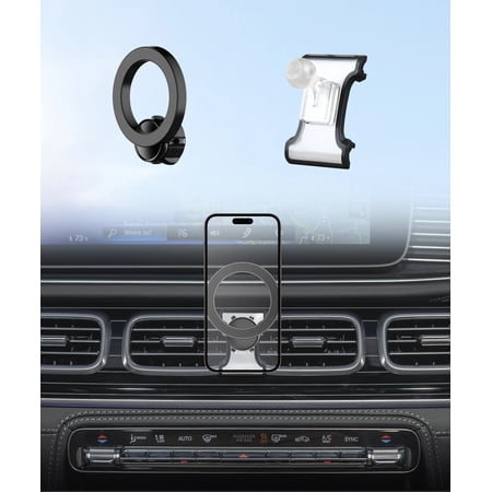 MaserWeller Car Phone Holder for 2020-2026 Mercedes Benz GLE Class GLS Class Accessories, 360° Rotation Phone Mount Compatible with MagSafe, Cell Phone Holder Does Not Affect Air Vent