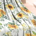 thumbnail image 3 of White Sunflower Green Leaf Pattern Blanket,Comfortable Soft Lamb Wool Throw Blanket,All Season,Warm Lightweight Blankets for Sofa Bed Couch Living Room Chair,30"x40", 3 of 4