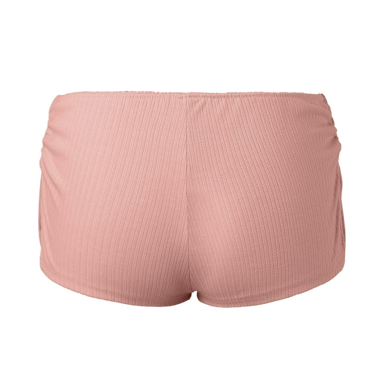 Women's Sexy Micro Shorts Low Waist Side Slit Mini Boyshorts