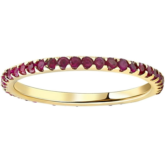 Pompeii 3/4Ct Ruby Eternity Ring Anniversary Band 10k Yellow Gold (,)