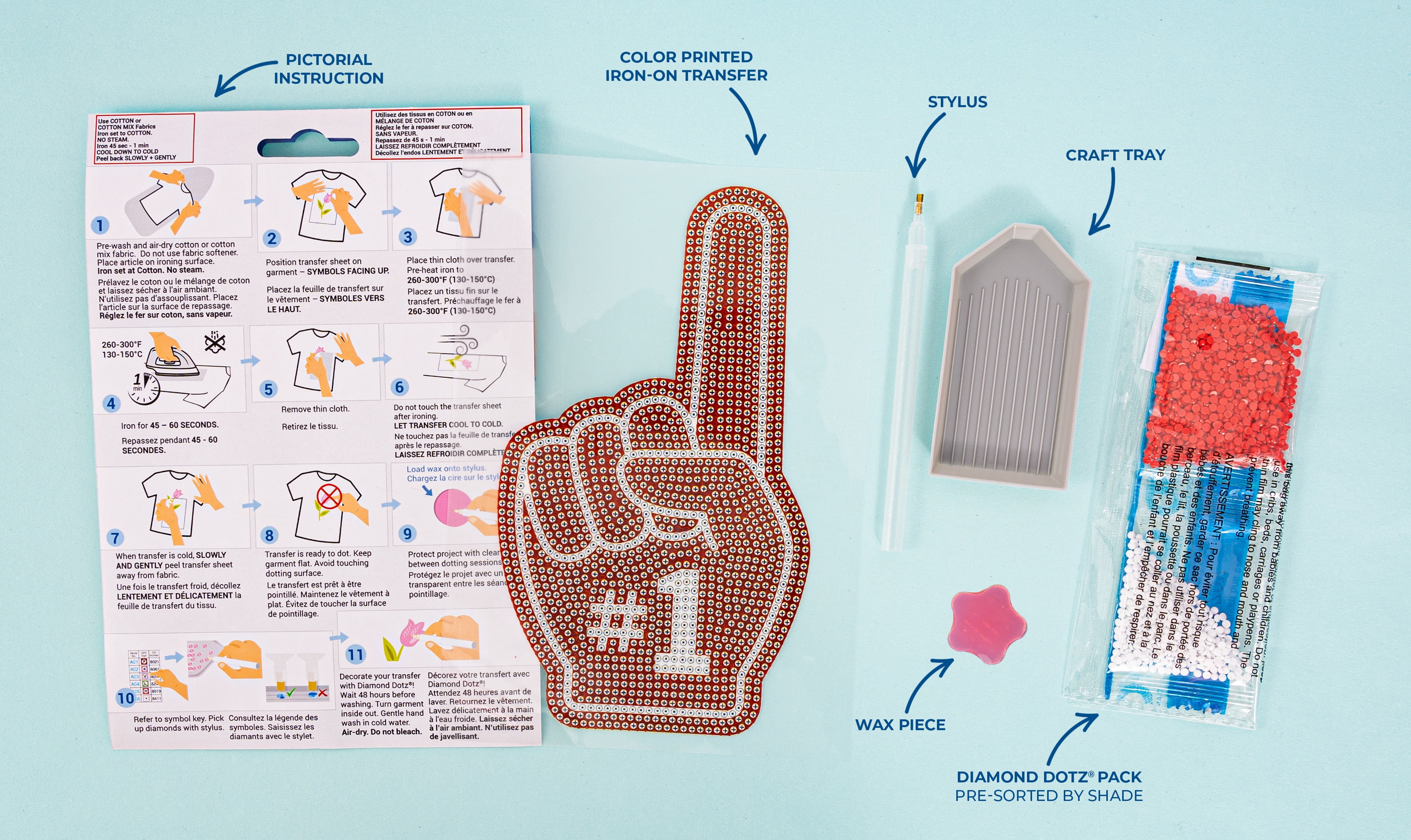 DIAMOND DOTZ® #1 Glove Iron-On 'N' Dot Transfer