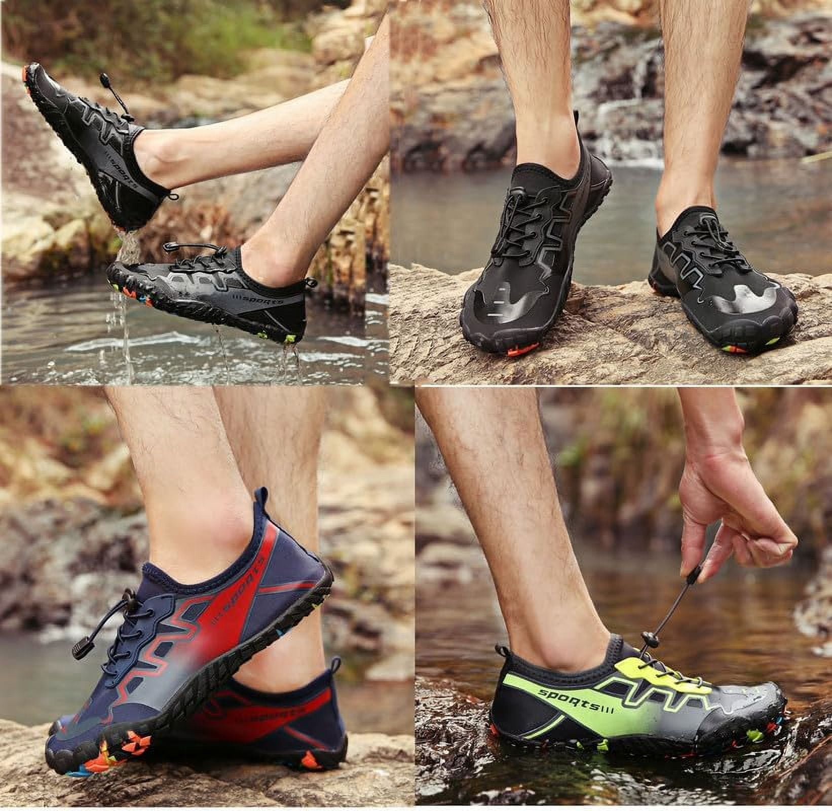 Water Shoes Men Women Beach Shoes Swim Shoes Wading Shoes Non-Slip Quick-Dry Hiking Shoes Barefoot Comfortable Trail Running Shoes Toe Shoes for Walking Fishing Diving Surfing Yoga