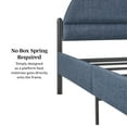 thumbnail image 5 of Walker Edison Modern Metal and Upholstery Queen Bed Frame, Blue, 5 of 16