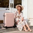 thumbnail image 2 of Ktaxon 20 Inch Carry-on Luggage Hardside Suitcase with 360° Detachable Spinner Wheels, Lightweight Unbreakable Travel Luggage, Rosy, 2 of 9