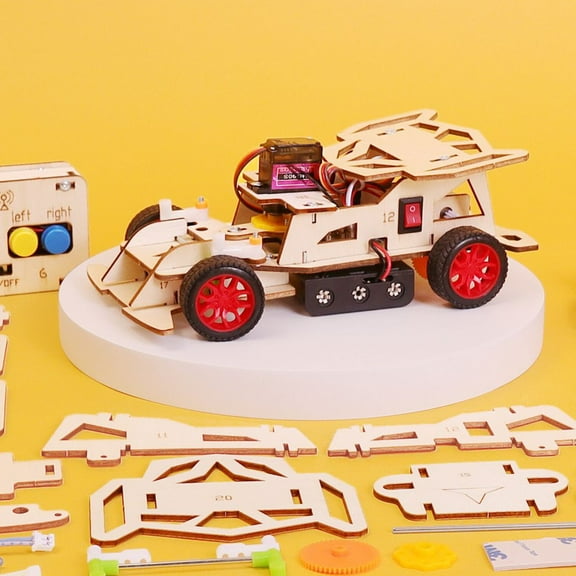Steering Radio-Controlled Car, DIY Kit, Educational STEM Toy, Craft Kit for Kids