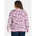 Hello Kitty Women's Plus Graphic Plush Sweatshirt Gift Set, Sizes 1X4X