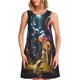 thumbnail image 1 of Balery Purple Glowing Mushroom Vestidos de verano para mujer con estampado: vestido holgado sin mangas, vestido playero informal y cómodo para días calurosos., 1 of 7