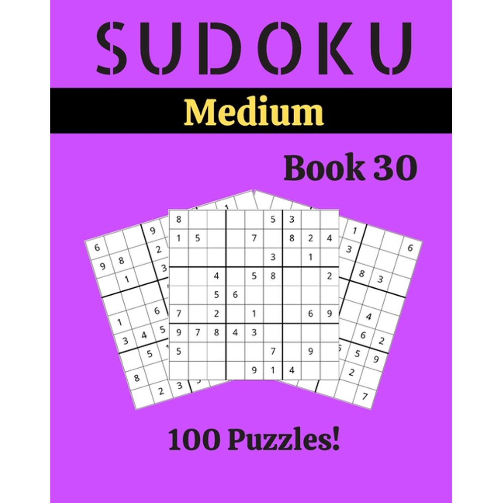 Sudoku Medium Book 30 100 Sudoku for Adults Large Print Medium