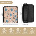 thumbnail image 4 of Hair Tool Organizer Bag with Heat Resistant Mat Removable Travel Storage Case for Hot Air Brushes Curling Irons Blue Flowers and Pink Leaves, 4 of 8