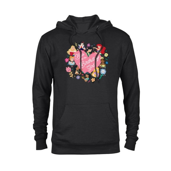 Disney Princess Family Heart Bro of the Birthday Girl - Pullover Hoodie for Adults - Customized-Black