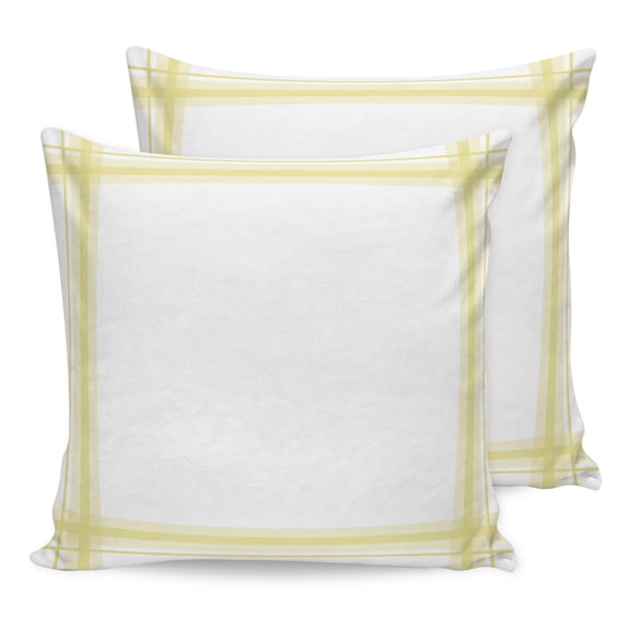 Pillow Covers 20x20 Set of 2, Yellow Grid Throw Pillow Covers Decorative Couch Cushion Cover, Modern Simple Stripes Lines Pattern Microfiber Soft Square Pillowcases for Bedroom Living Room Sofa