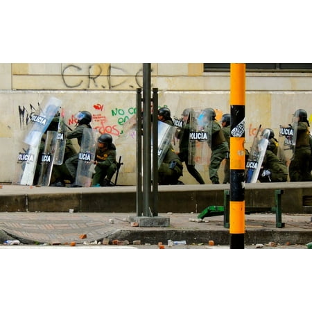 Canvas Print Riot Special Forces Bogota Protest Police Swat Stretched Canvas 10 x (Top Ten Best Special Forces)