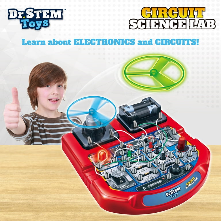 Dr. STEM Toys Circuit Board for Kids | Fun Educational Science Kit with  Real Wires, LED Lights & a Fan That Actually Flies | Includes 18 Cool  Science