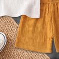thumbnail image 4 of NOLDARES Toddler Baby Boy Clothes Cute Outfit Striped T-Shirt with Leather Tag + Short Set 3 Months-3 Years Blazer,3-4 Y, 4 of 6
