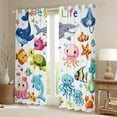 thumbnail image 2 of Erosebridal Sea Turtle Jellyfish Curtains for Living Room,Animal Dolphin 30%-50% Blackout Curtains Set of 2 (38x45),Ocean Widlife Curtains and Drapes (38x45),Teen Bedroom Decor, 2 of 6