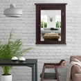 thumbnail image 2 of GLACER Bathroom Mirror Cabinet, Wall Mounted Storage Cabinet with Mirror Door and Adjustable Shelf, Mirrored Medicine Cabinet for Bathroom, Living Room, Cloakroom, 22 x 6 x 27.5 inches (Brown), 2 of 16