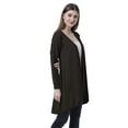 thumbnail image 3 of Moomaya Womens Full Sleeve Hi-Lo Shrug Rounded Hem Long Cotton Summer Cardigan, 3 of 7