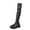 Black Boots, variant on Juebong Over The Knee Boots Women Lug Sole Goth Low Heel Boots Stretch Round Toe Long Boots White,42