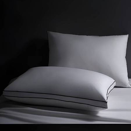 Pillows Standard Size Set of 2, Fluffy and Supportive 7D Down Alternative Bed Pillows, Luxury Soft Hotel Quality Gusseted Pillow for Side Back Stomach Sleepers, Relief Neck Head and Shoulder Pain