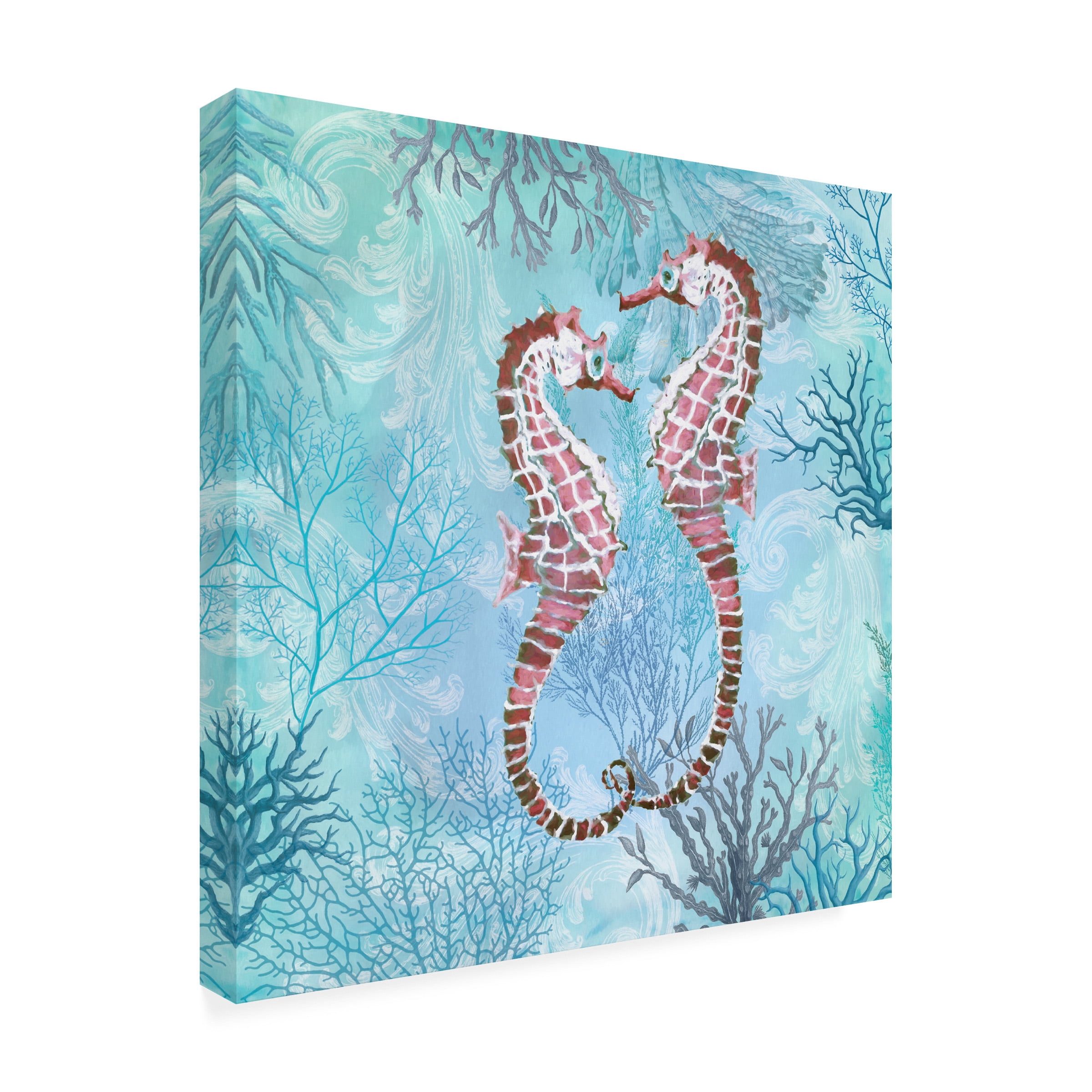 Cora Niele 'Marine Love Seahorses' Canvas Art