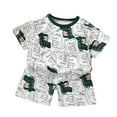 thumbnail image 5 of Odeerbi 3M-6Y Kids Boys Summer Outfits Dinosaur Print Cotton Short Sleeve T-Shirt Shorts Two-piece Set Elastic Waist Casual Loungewear Kids Boys Clothes, 5 of 5